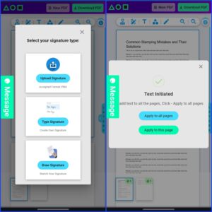 Adding texts and signatures